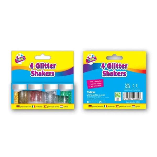 Pack of 4 8gm Glitter Shakers Tubs