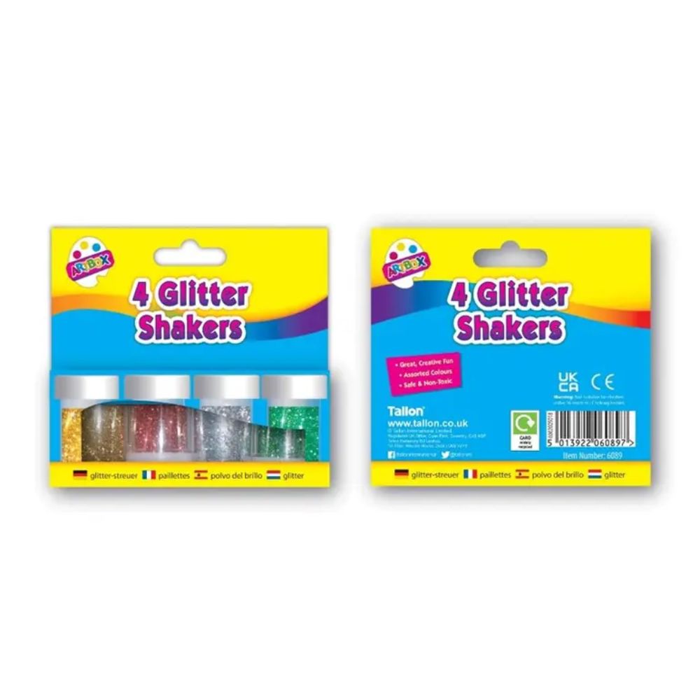 Pack of 4 8gm Glitter Shakers Tubs