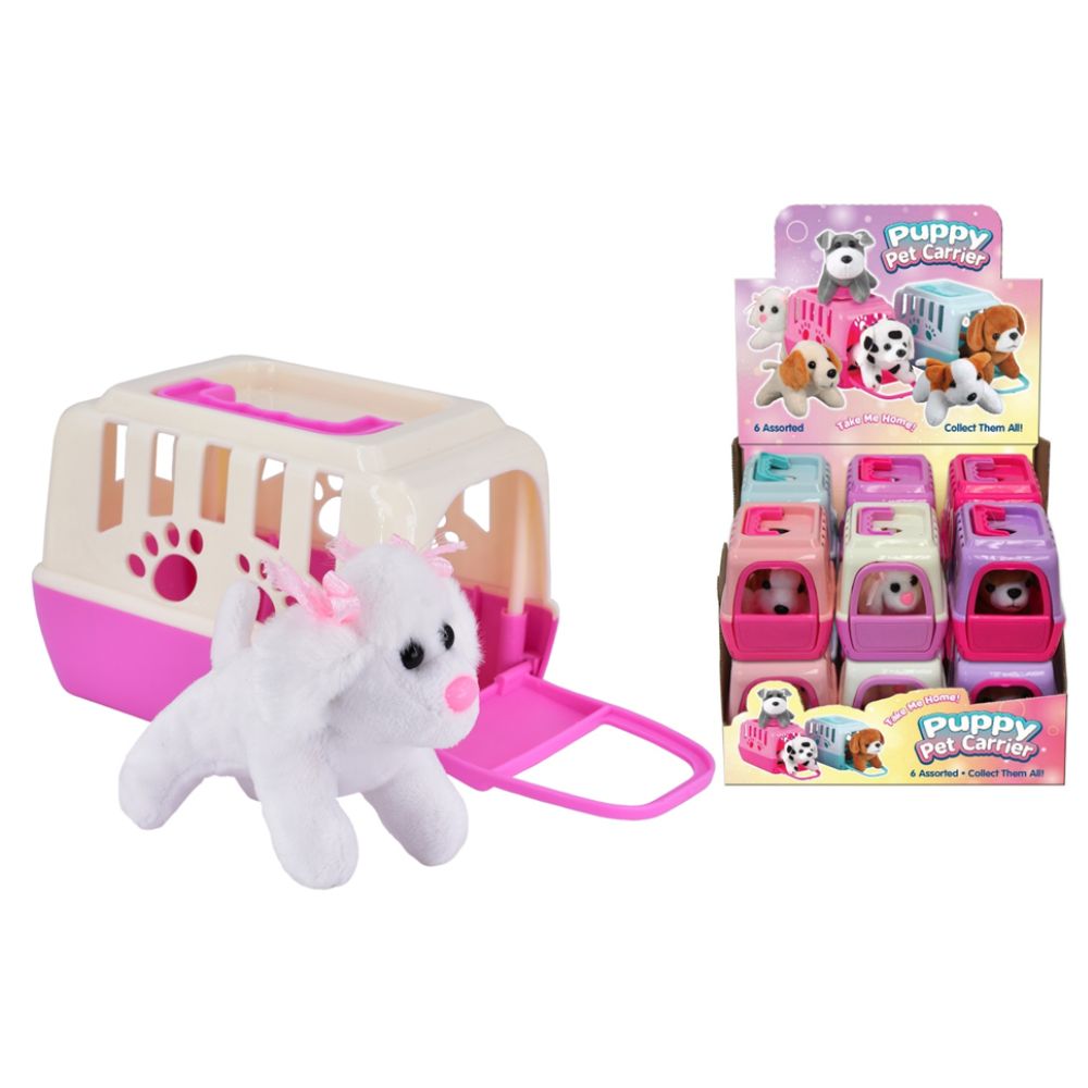 Plush Dog In Carry Case & Display Box (6 Assorted)